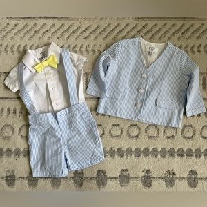 Blue/white seersucker crown and Ivy 3 piece outfit, 3m